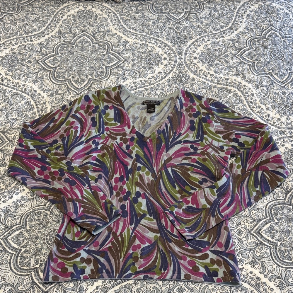 Vibrant Multicolor V-Neck Blouse